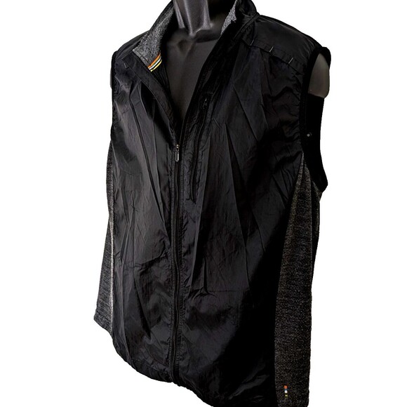 Smartwool Ultra Light Men's XL Full Zip Black Packable Nylon Sport Vest - Picture 3 of 8